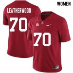 NCAA Women's Alabama Crimson Tide #70 Alex Leatherwood Stitched College Nike Authentic Crimson Football Jersey OM17B77OY